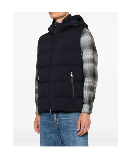 Paul & Shark Blue Hooded Padded Gilet for men