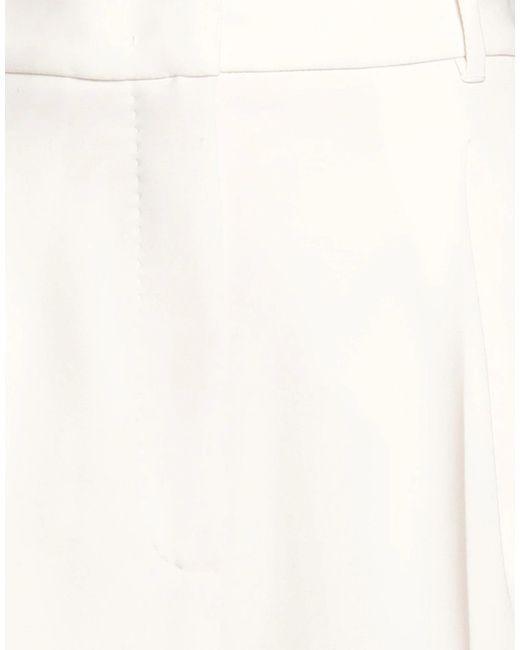 Max Mara White Solid Color Wide-Leg Trousers