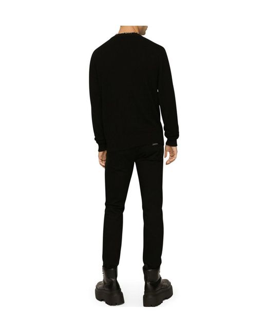 Dolce & Gabbana Black High Waisted Slim-Fit Jeans for men