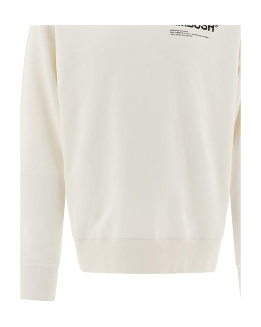 Ambush White Fleece Workshop Logo-Print Sweatshirt for men