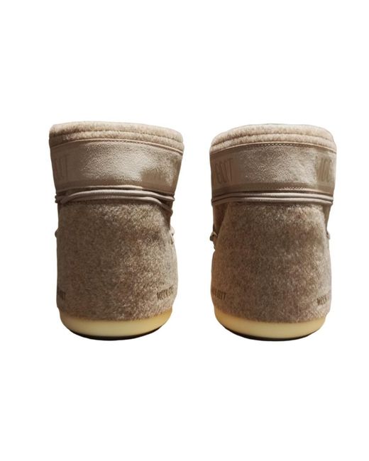 Moon Boot Brown Mb Icon Round Toe Ankle Boots