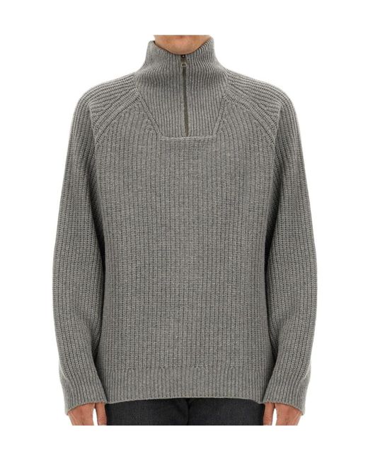 Carhartt Gray Marlon High-Neck Half-Zipped Jumper for men