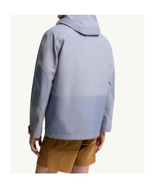 Moncler Blue Grenoble Ajaccio Chambray Hooded Field Jacket for men