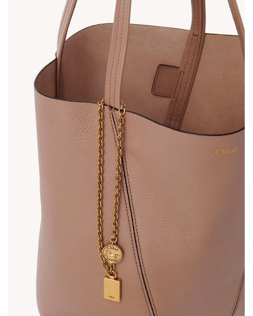 Chloé Brown Chloé Spin Charm Detailed Tote Bag