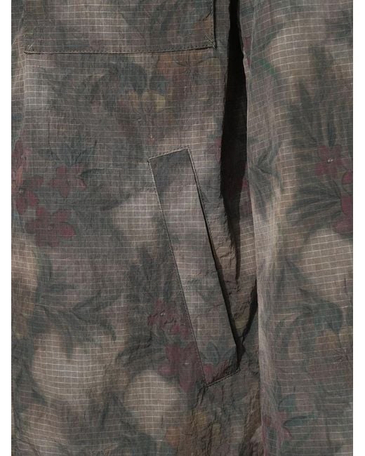 Herno Gray Zip-Front Printed Coat for men