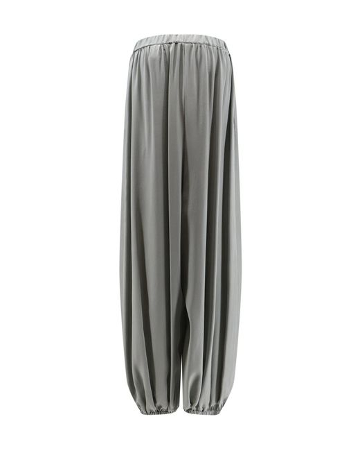 Alysi Gray Wide-Leg Drawstring Pants