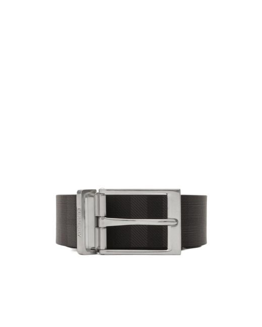 Burberry White Reversible Check Belt for men