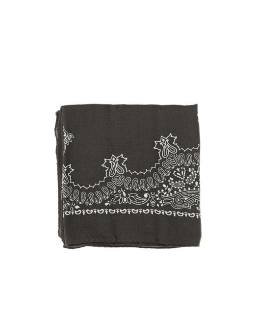 Destin Black Patterned Square Scarf for men