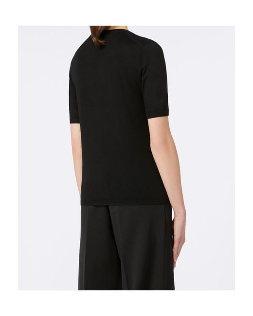 Max Mara Black Gerico Short-Sleeved Knitted Jumper