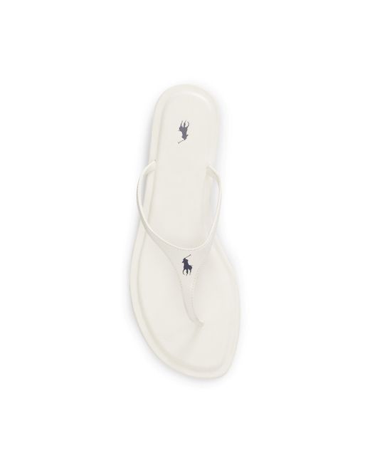 Polo Ralph Lauren White Solid Color Flip Flops