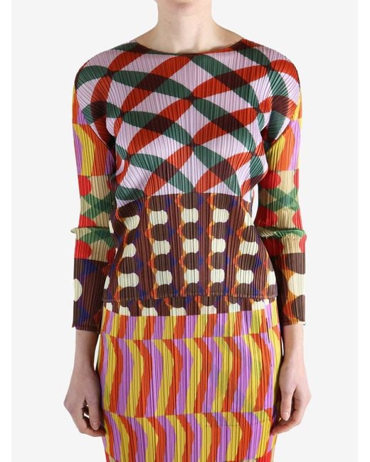 Pleats Please Issey Miyake Red Pleats Please Issey Miyake Harmony Shirt