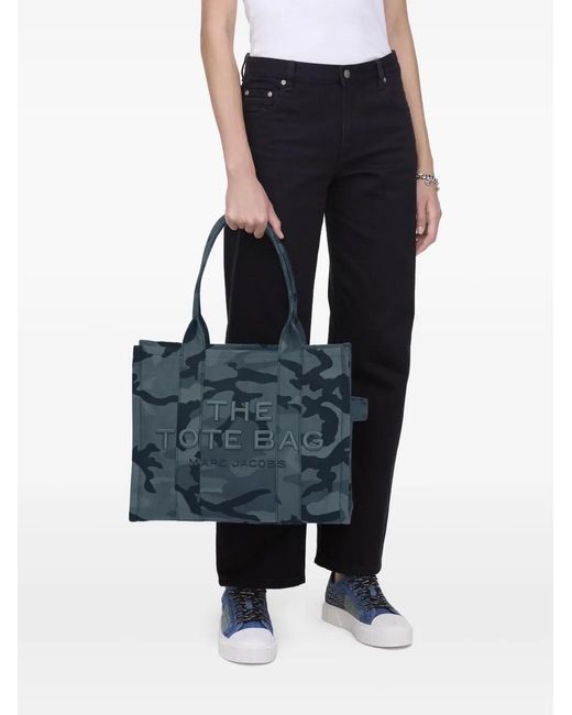 Marc Jacobs Blue The Camo Jacquard Large Tote Bag