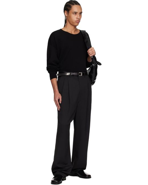 Lemaire Black Croissant Zip-Up Medium Crossbody Bag