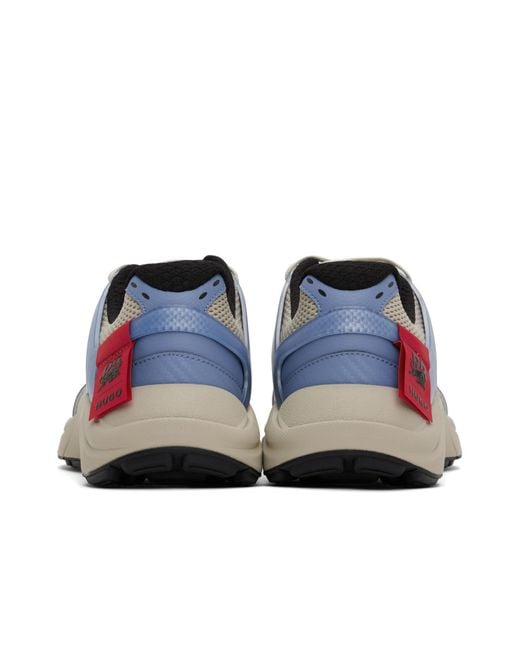 Boss Blue Panelled Sneakers for men