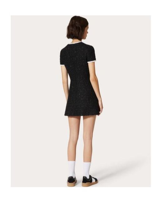 Valentino Black Glaze Tweed Short Dress