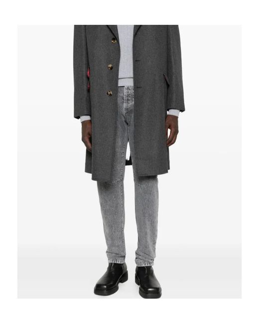 Brunello Cucinelli Gray Knee-Patch Denim Jeans for men