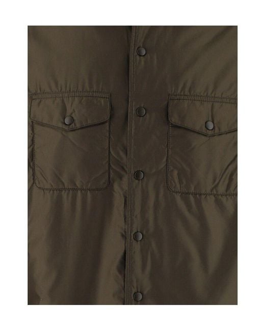 Aspesi Green Buttoned Utility Shirt Jacket for men