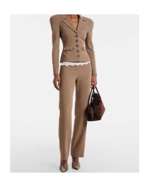 Magda Butrym Brown Lace-Trimmed Wool Straight Pants