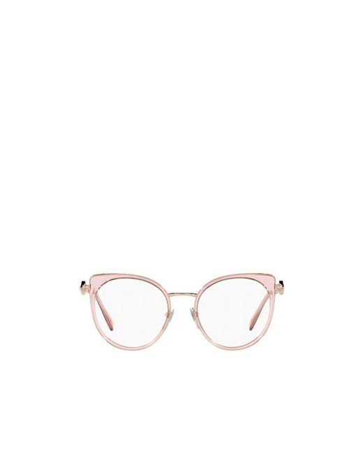 BVLGARI White Bulgari Cat-Eye Frame Glasses