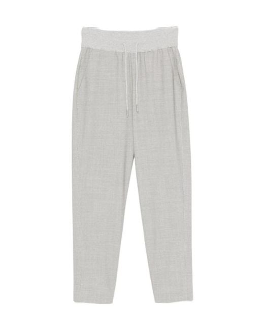 Panicale Gray Drawstring Casual Pants