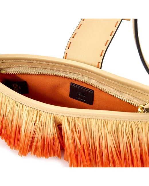 Fendi Red Raffia Baby Shoulder Bag