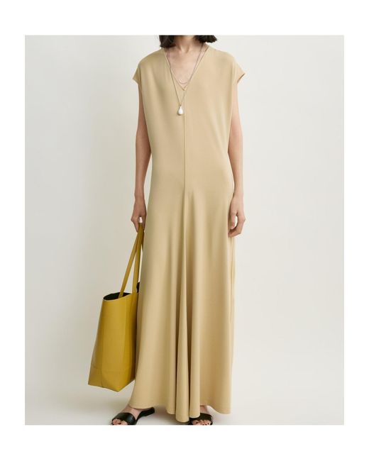 Totême Metallic V-Neck Jersey Dress