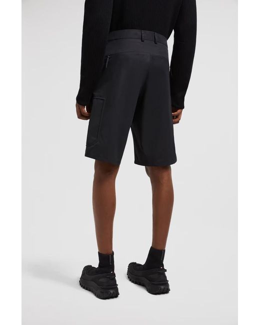 Moncler Black Nylon Cotton Shorts for men
