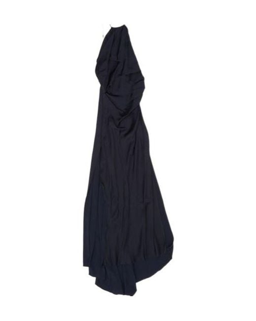 Victoria Beckham Blue Chain Halter Gown