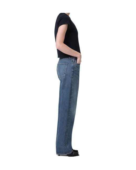 Agolde Blue Kelly High-Rise Straight-Leg Jeans