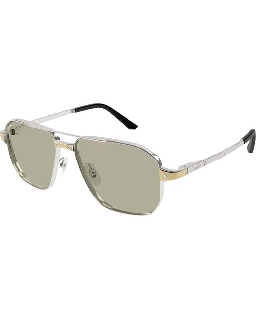 Cartier Metallic Pilot Sunglasses for men
