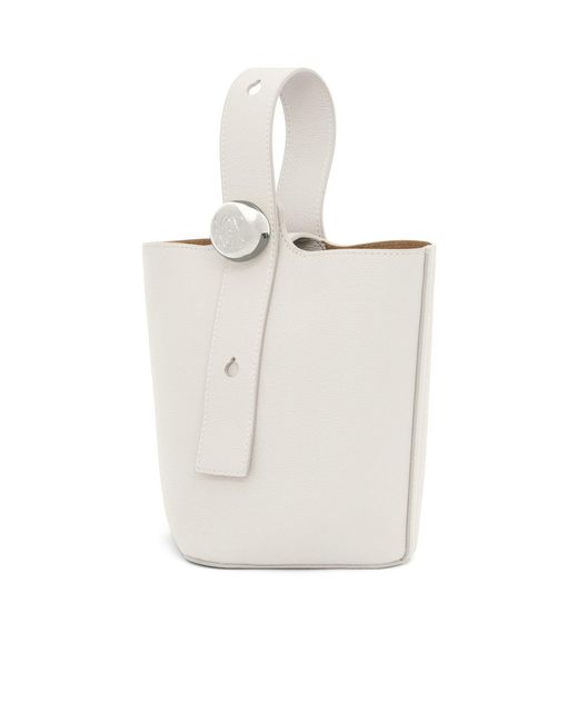 Loewe White Pebble Mini Bucket Bag