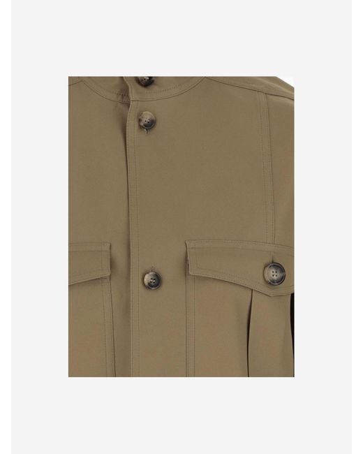 Saint Laurent Green Saharienne Buttoned Long-Sleeved Shirt