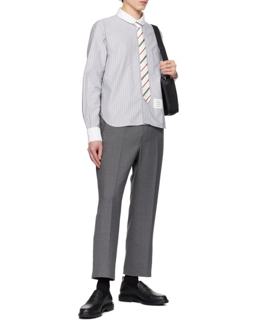 Thom Browne Gray Super 120 Tailored Trousers for men