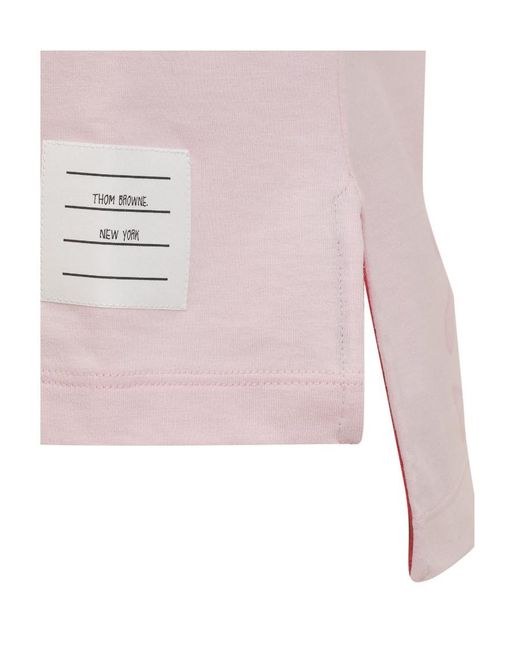 Thom Browne Pink Anchor Printed Crewneck T-Shirt