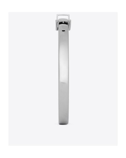 Saint Laurent White Logo Engraved Buckle Bracelet for men