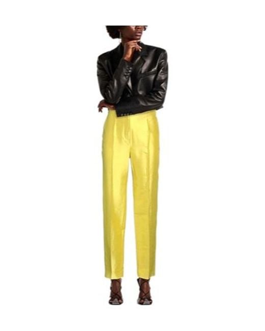 Max Mara Yellow Simple Straight-Leg Pants