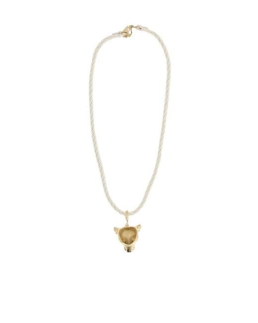 Forte_forte White Sculpture Puma Pendant Necklace