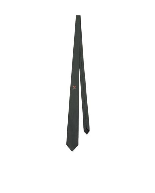KENZO White Varsity' Embroidered Silk Tie for men