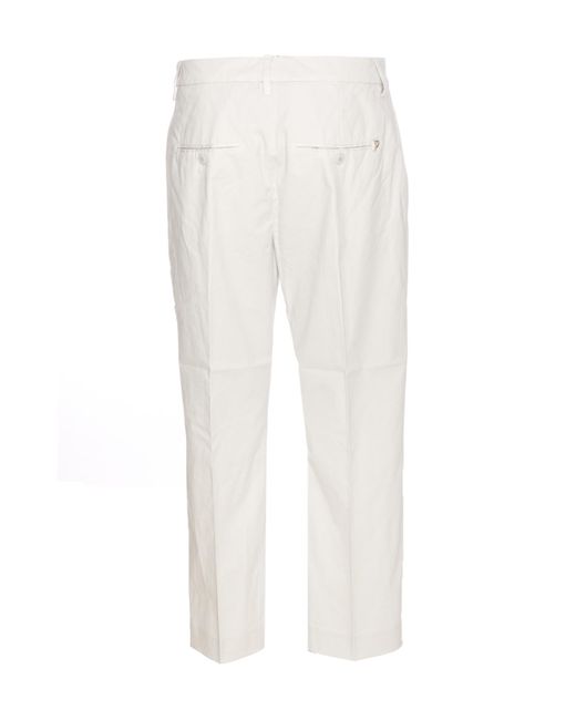 Dondup White Trousers Button Detail