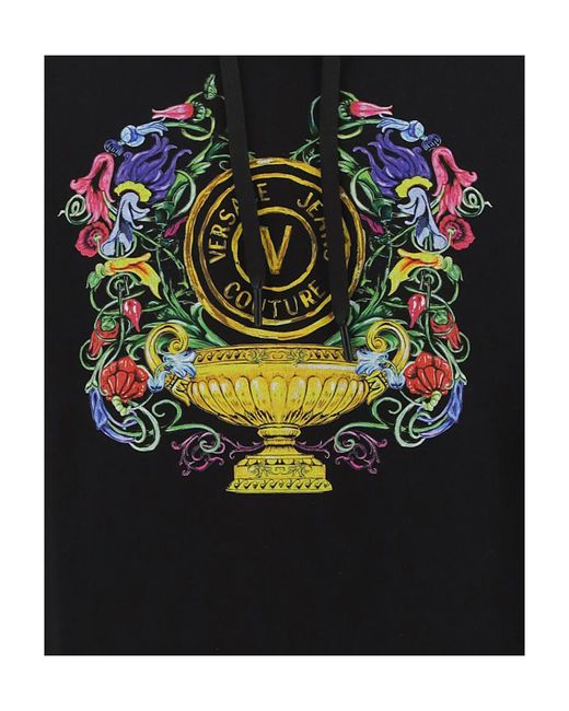 Versace Jeans Blue Couture Logo-Printed Drawstring Hoodie for men