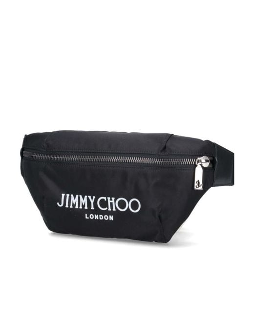 Jimmy Choo Black Finsley Logo Patch Belt Bag for men