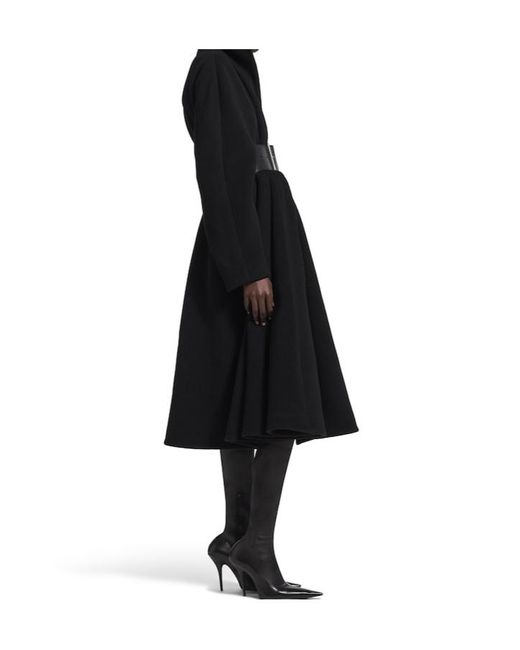 Balenciaga Black Belted Wrap Coat