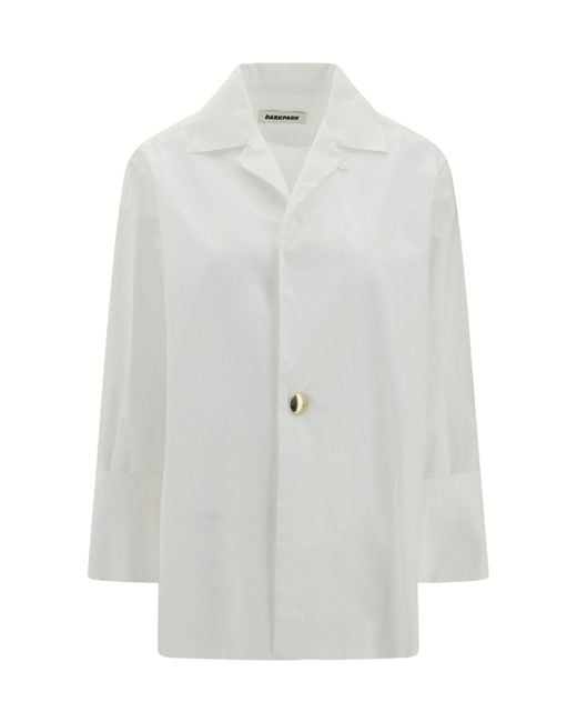 DARKPARK White Oversized Button-Up Top