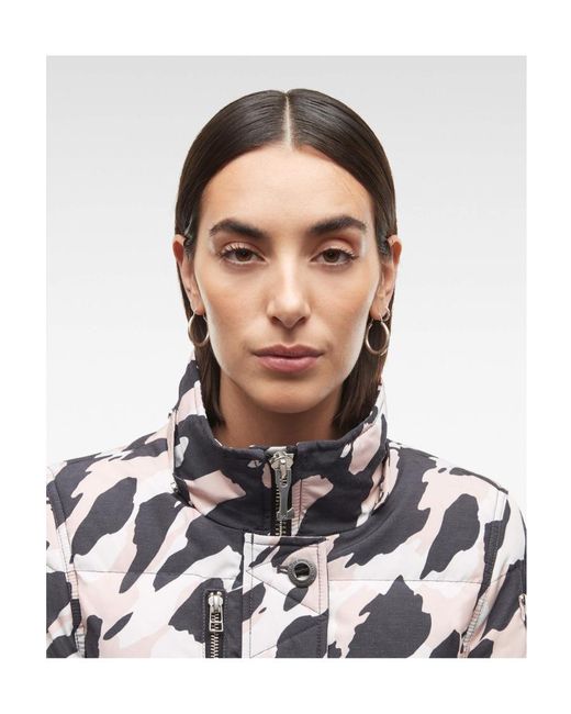 Moose Knuckles White Camouflage Printed Down Jacket
