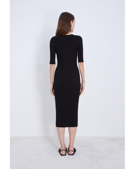 Loulou de Saison Black Round-Neck Dress