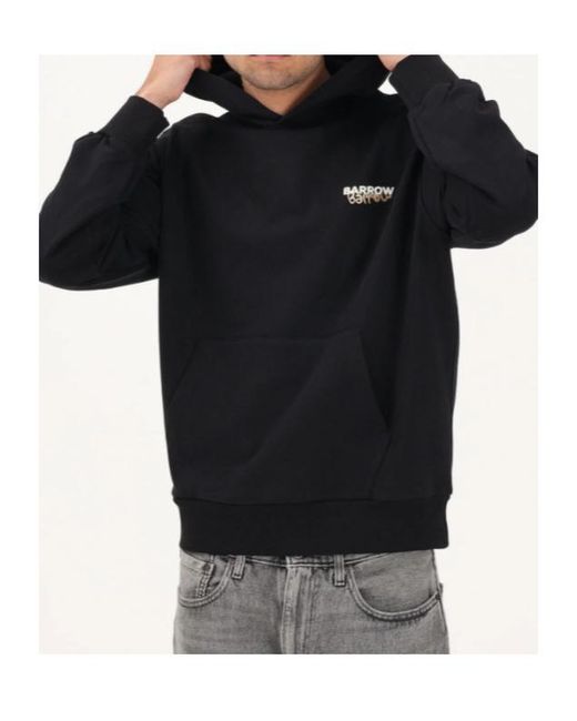 Barrow Black Teddy-Bear Printed Hoodie for men