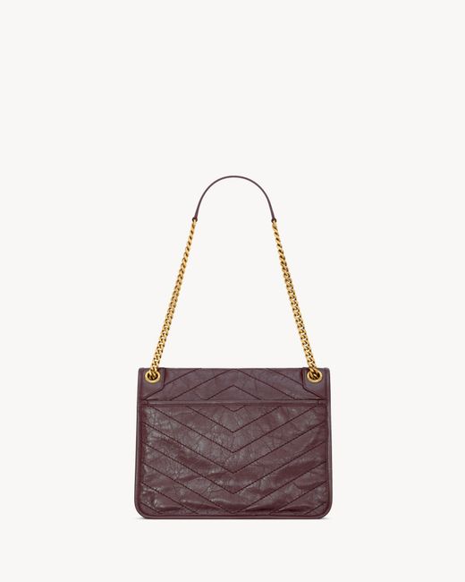 Saint Laurent Purple Niki Chevron Chain Shoulder Bag