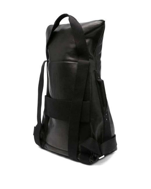 Rick Owens Black Cargo Zip-Fastening Leather Backpack for men