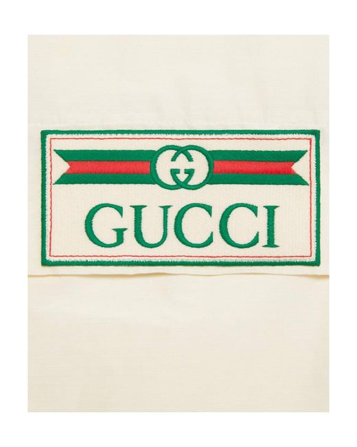Gucci White Logo Patch Nylon Sweatshirt