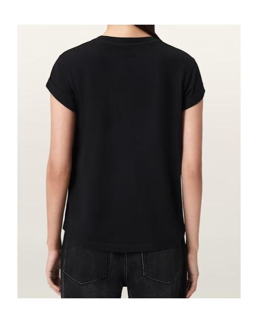AllSaints Black Andrea Beaded Heart T-Shirt